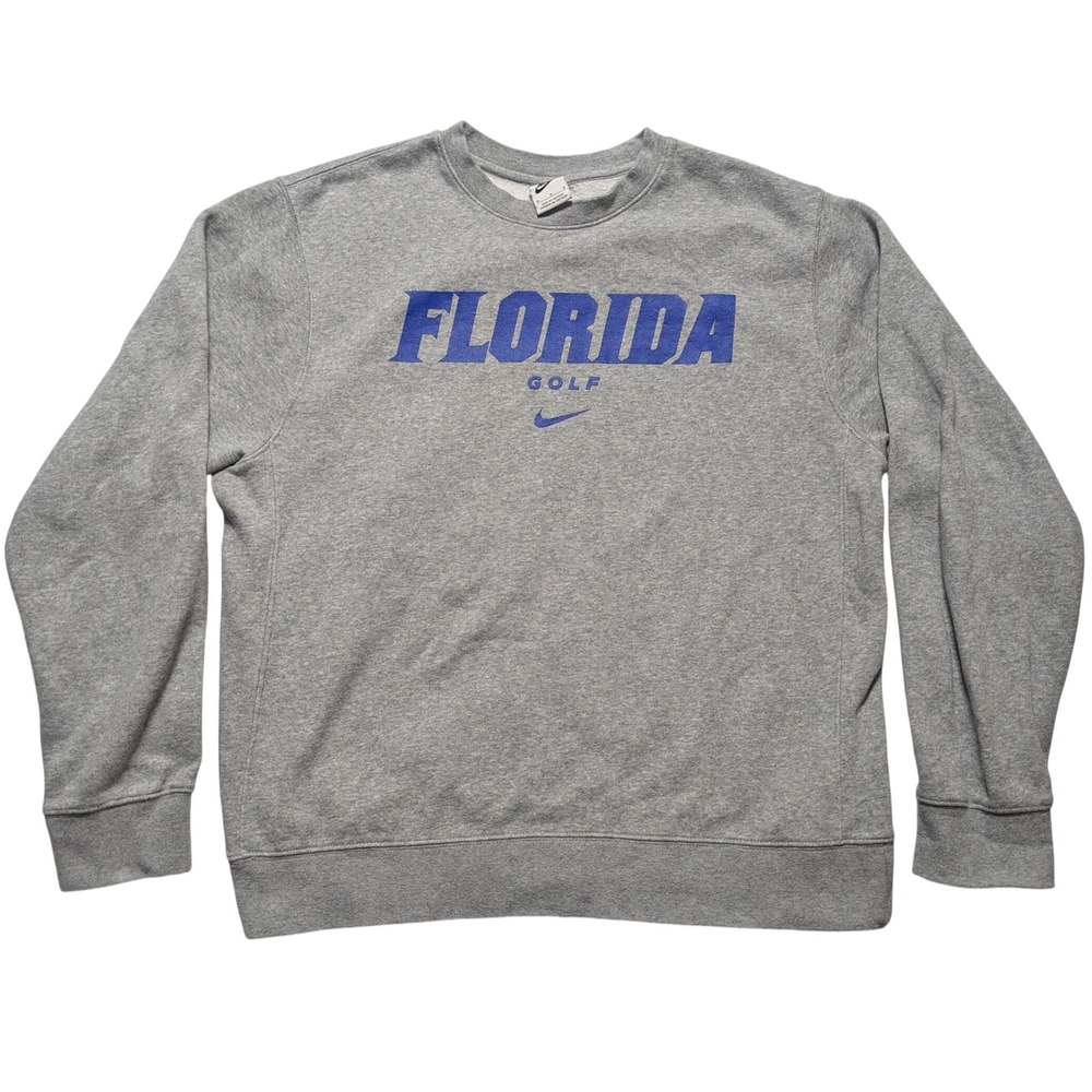 Nike Florida Gators Golf Crewneck Sweatshirt Mens Medium Gray Blue EUC